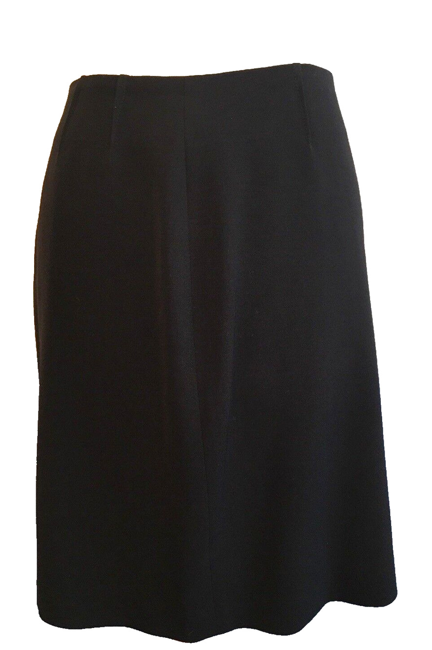 Size 2 Thalian Black Skirt Wool Blend Straight Zip Slit